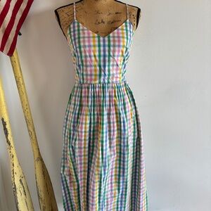 J.Crew Factory Multi color Gingham Dress